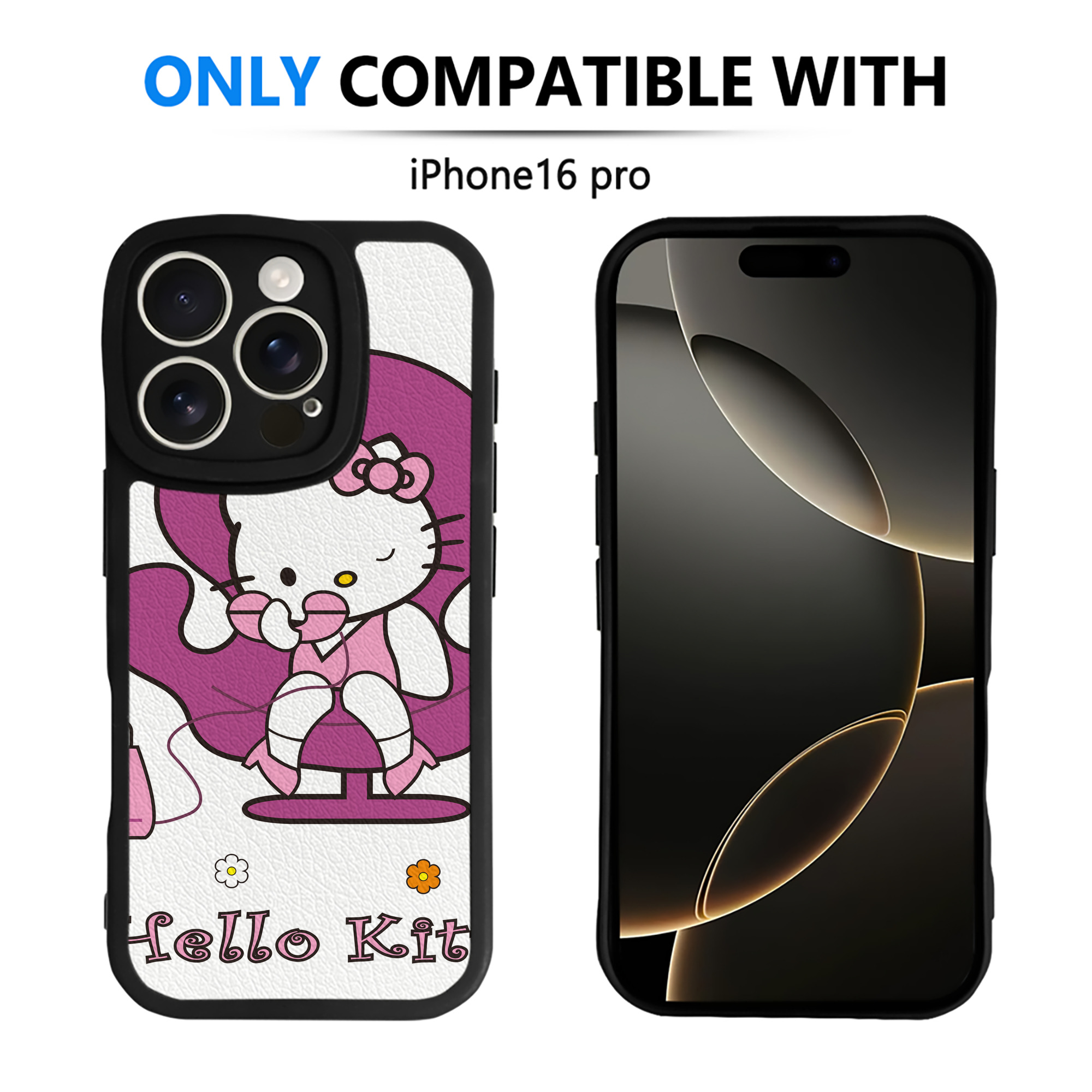 （画像用） Hello Kitty ハローキティ 【iPhone 16シリーズ対応】シリコンスマホケース（レザー調） 材質：シリコン
